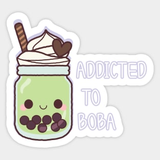 Addicted to Boba Kawaii Cute Art Sticker